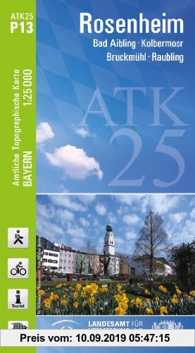 Gebr. - ATK25-P13 Rosenheim (Amtliche Topographische Karte 1:25000): Bad Aibling, Kolbermoor, Bruckmühl, Raubling