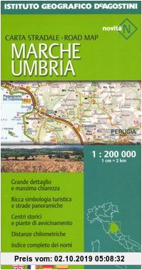 Gebr. - Marche e Umbria 1:200 000. Ediz. multilingue: Carta Stradale