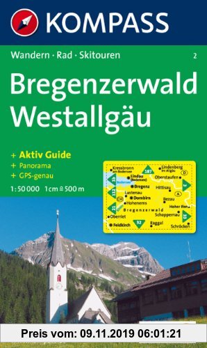 Gebr. - Bregenzerwald, Westallgäu: Wandern / Rad / Skitouren. Mit Panorama. GPS-geeignet. 1:50.000