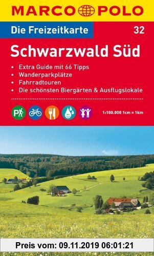 Gebr. - MARCO POLO Freizeitkarte Schwarzwald Süd 1:100.000: Extra Guide mit 66 Tipps. Wanderparkplätze. Fahrradtouren. Die schönsten Biergärten und Au