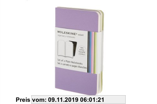Gebr. - Moleskine Volant Notizhefte (blanko, X-Small, Weicher Einband) 2er-Set hellviolett/violett