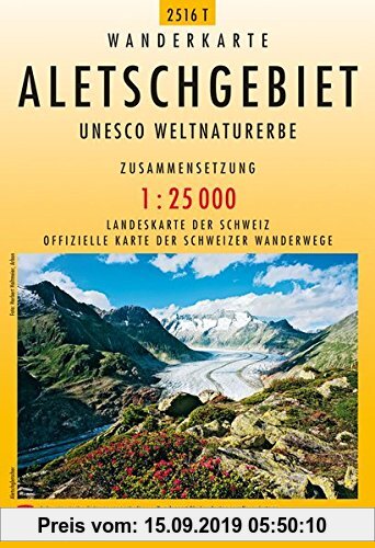 Gebr. - 2516T Aletschgebiet Wanderkarte: UNESCO Weltnaturerbe (Wanderkarten 1:25 000 Zusammensetzung)