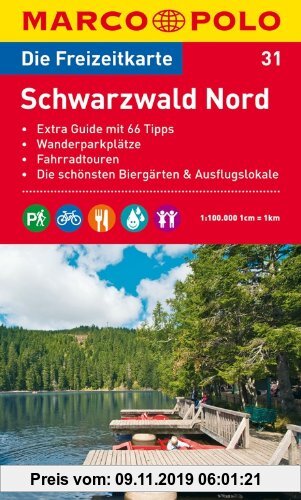 Gebr. - MARCO POLO Freizeitkarte Schwarzwald Nord 1:100.000: Extra Guide mit 66 Tipps. Wanderparkplätze. Fahrradtouren. Die schönsten Biergärten und A