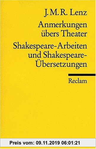 Gebr. - Anmerkungen übers Theater. Shakespeare-Arbeiten und Shakespeare-Übersetzungen