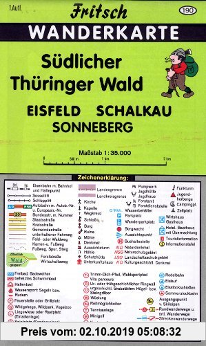 Gebr. - Südlicher Thüringer Wald: Eisfeld, Schalkau, Sonneberg (Fritsch Wanderkarten 1:35000)
