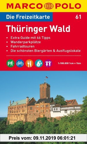 Gebr. - MARCO POLO Freizeitkarte Thüringer Wald 1:100.000: Extra Guide mit 66 Tipps, Wanderparkpläötze, Fahrradtouren, Die schönsten Biergärten & Ausf