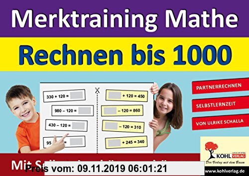Gebr. - Merktraining Mathe - Rechnen bis 1000: Partnerrechnen mit Selbsteinschätzungsbögen