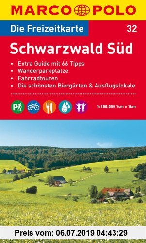 Gebr. - MARCO POLO Freizeitkarte Schwarzwald Süd 1:100.000: Extra Guide mit 66 Tipps. Wanderparkplätze. Fahrradtouren. Die schönsten Biergärten und Au