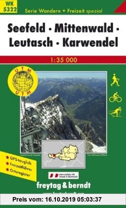 Gebr. - Freytag Berndt Wanderkarten, WK 5322, Seefeld - Mittenwald - Leutasch - Karwendel Maßstab 1:50 000