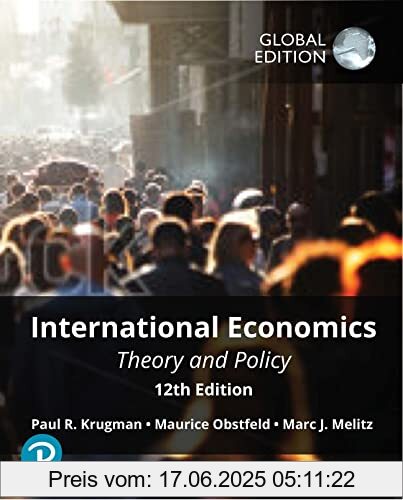 Binding : Taschenbuch, Edition : 12, Label : Pearson, Publisher : Pearson, medium : Taschenbuch, numberOfPages : 818, publicationDate : 2021-12-24, releaseDate : 2022-02-01, authors : Paul Krugman, Maurice Obstfeld, Marc Melitz, ISBN : 1292409711