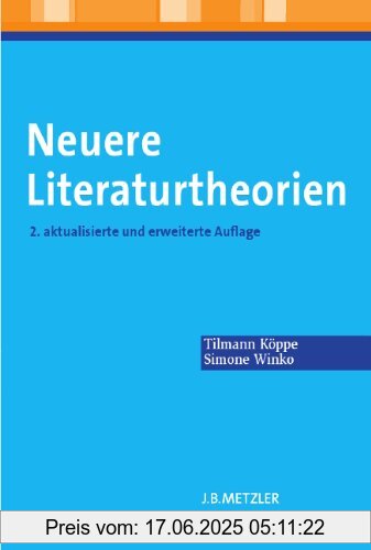 Binding : Broschiert, Edition : 2., aktualisierte und erweiterte Auflage, Label : Metzler, J B, Publisher : Metzler, J B, medium : Broschiert, numberOfPages : 342, publicationDate : 2013-09-20, authors : Tilmann Köppe, Simone Winko, languages : german, ISBN : 347602475X