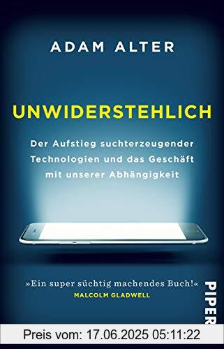 Binding : Taschenbuch, Edition : 1., Label : Piper Taschenbuch, Publisher : Piper Taschenbuch, medium : Taschenbuch, numberOfPages : 368, publicationDate : 2019-12-02, releaseDate : 2019-12-02, authors : Adam Alter, translators : Stephan Pauli, ISBN : 3492242227