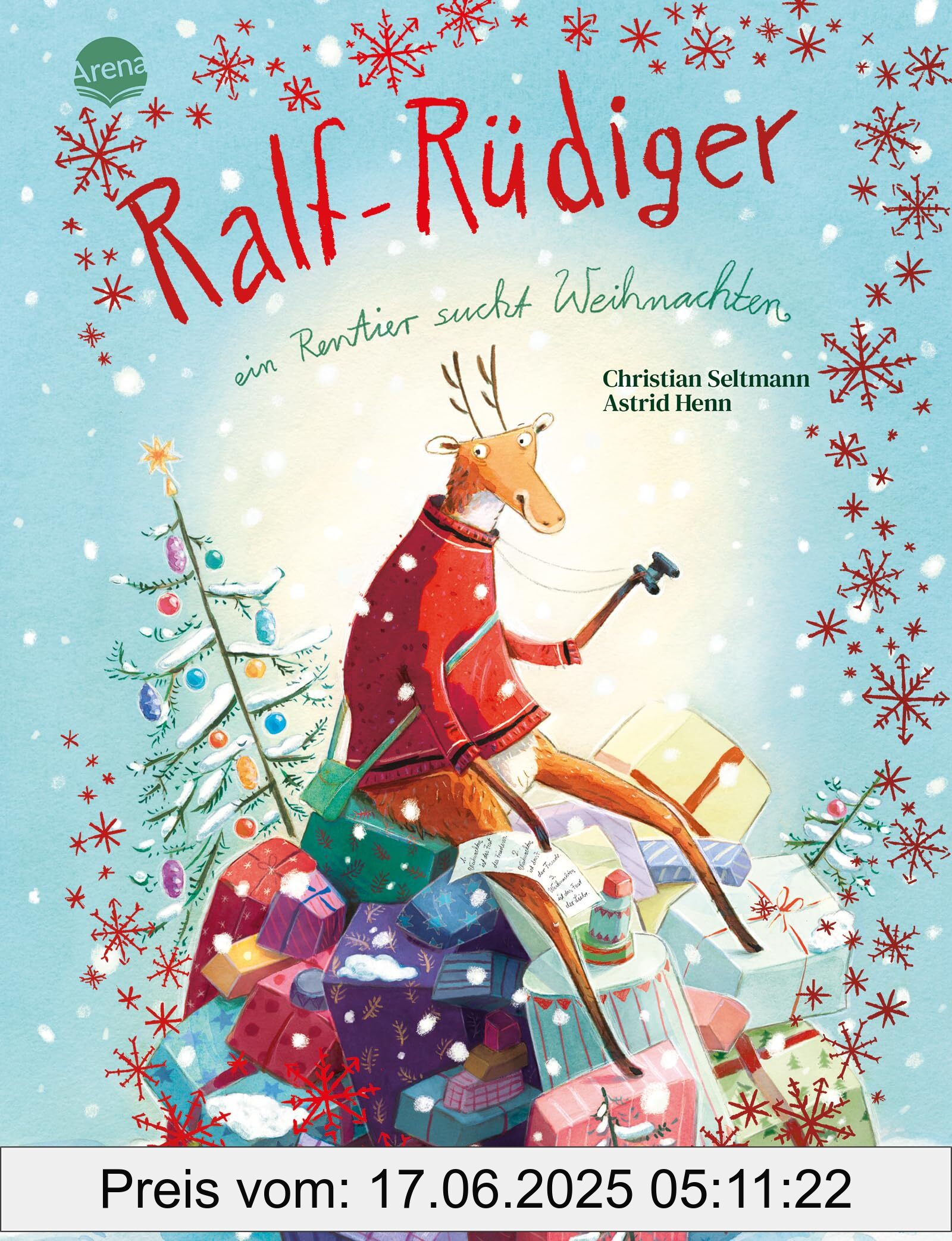 Brand : Arena, Binding : hardcover, Label : Ralf-Rüdiger. Ein Rentier sucht Weihnachten : Witzig, stimmungsvoll und besinnlich : Ein Bilderbuch ab 4 Jahren mit roter Folie auf dem Cover, medium : hardcover, numberOfPages : 32, publicationDate : 2024-09-13, languages : german, ISBN : 3401721542