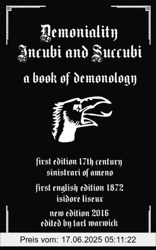 Binding : Taschenbuch, Label : CreateSpace Independent Publishing Platform, Publisher : CreateSpace Independent Publishing Platform, medium : Taschenbuch, numberOfPages : 90, publicationDate : 2016-08-29, authors : Sinistrari Of Ameno, translators : Isidore Liseux, publishers : Tarl Warwick, languages : english, ISBN : 153733834X