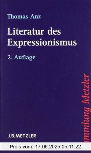 Binding : Broschiert, Edition : 2., aktualisierte und erweiterte Auflage, Label : Metzler, J B, Publisher : Metzler, J B, NumberOfItems : 1, medium : Broschiert, numberOfPages : 281, publicationDate : 2010-09-17, authors : Thomas Anz, languages : german, ISBN : 3476123294