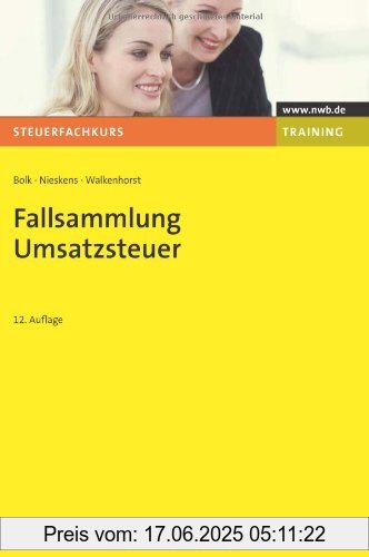 Binding : Broschiert, Edition : 12., überarbeitete Auflage., Label : Nwb Verlag, Publisher : Nwb Verlag, medium : Broschiert, numberOfPages : 285, publicationDate : 2009-08-26, authors : Wolfgang Bolk, Hans Nieskens, Ralf Walkenhorst, languages : german, ISBN : 3482575924