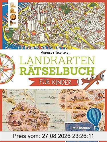 Landkarten Rätselbuch für Kinder: Landkarten Rätselbuch - die Rätselinnovation für Kinder