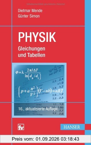Physik: Gleichungen und Tabellen
