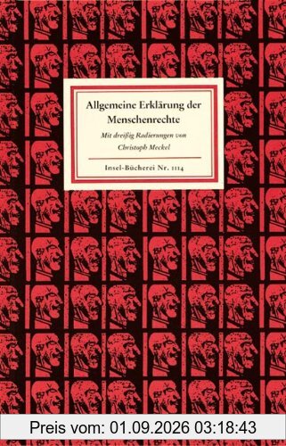Allgemeine Erklärung der Menschenrechte: Verkündet von der Generalversammlung der Vereinten Nationen am 10. Dezember 1948 (Insel Bücherei Nr. 1114)