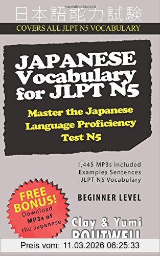 Clay Boutwell Japanese Vocabulary For Jlpt N5, Master The Japanese Language Proficiency Test N5