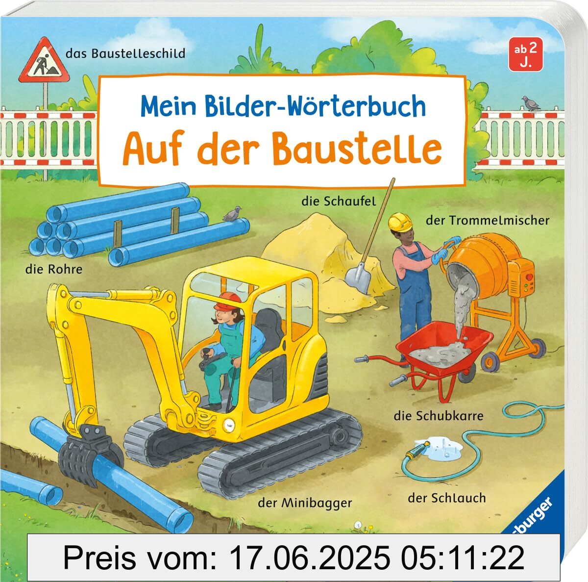 Binding : board_book, Edition : 1, Label : Mein Bilder-Wörterbuch : Auf der Baustelle, medium : board_book, numberOfPages : 16, publicationDate : 2024-07-01, languages : german, ISBN : 3473419192