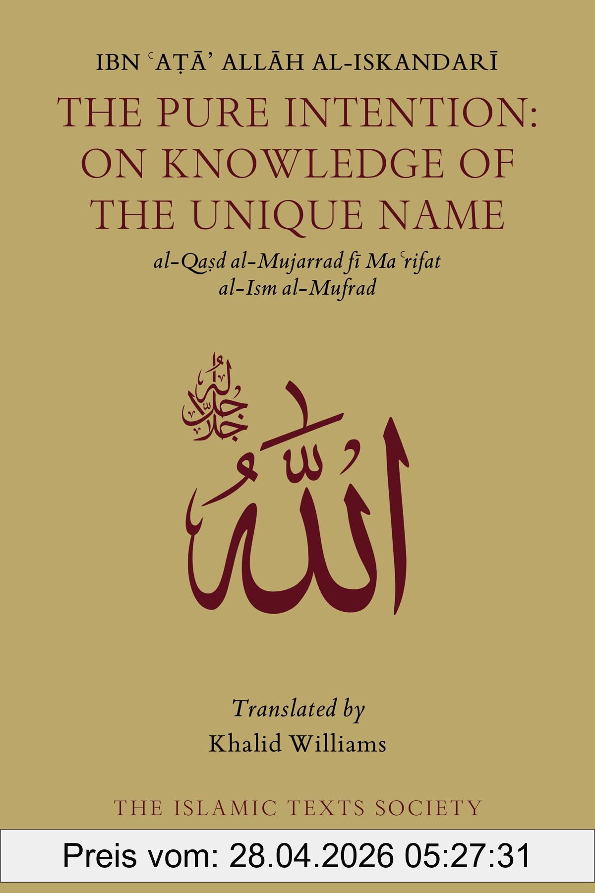 Ibn Ata Allah al-Iskandari The Pure Intention