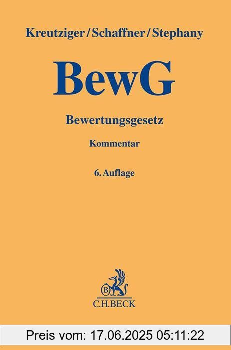 Brand : Beck C. H., Binding : hardcover, Edition : 6., neu bearbeitete, Label : Bewertungsgesetz (Gelbe Erläuterungsbücher), medium : hardcover, numberOfPages : 981, publicationDate : 2024-11-15, languages : german, ISBN : 3406814867