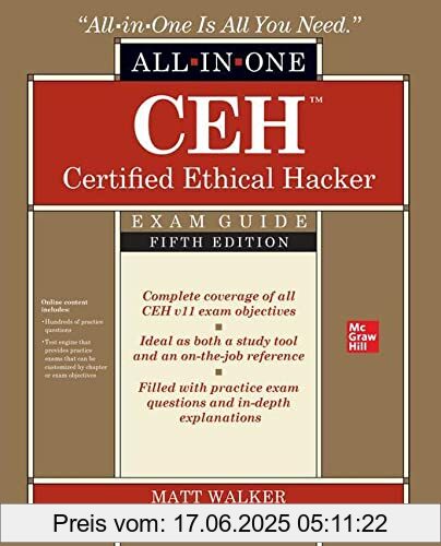 Brand : McGraw-Hill Education Ltd, Binding : Taschenbuch, Edition : 5., Label : McGraw-Hill Education Ltd, Publisher : McGraw-Hill Education Ltd, medium : Taschenbuch, numberOfPages : 608, publicationDate : 2021-11-11, releaseDate : 2021-11-11, authors : Matt Walker, ISBN : 1264269943