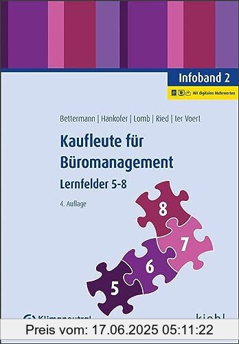 Binding : Taschenbuch, Edition : 4., aktualisierte Auflage. Mit digitalen Mehrwerten (Online-Buch, Online-Training und Zusatz-Downloads inklusive), Label : NWB Verlag, Publisher : NWB Verlag, medium : Taschenbuch, numberOfPages : 419, publicationDate : 2023-12-18, authors : Verena Bettermann, Hankofer, Sina Dorothea, Ute Lomb, Tina Ried, Ulrich ter Voert, ISBN : 3470661146