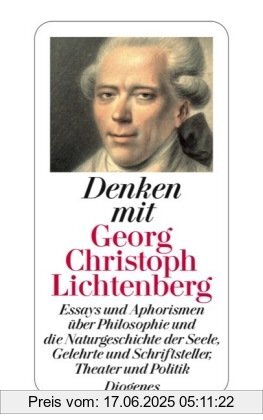 Binding : Broschiert, Edition : 1, Label : Diogenes, Publisher : Diogenes, medium : Broschiert, numberOfPages : 252, publicationDate : 2009-02-24, authors : Lichtenberg, Georg Christoph, languages : german, ISBN : 325723886X