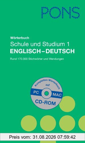 Marieluise Schmitz Pons Wörterbuch Für Schule Und Studium Englisch 1. Englisch - Deutsch, Rund 170 000 Stichwörter Und Wendungen
