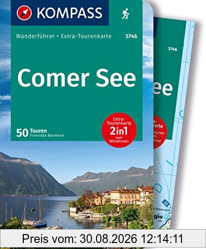 KOMPASS Wanderführer Comer See, 50 Touren: mit Extra-Tourenkarte, GPX-Daten zum Download