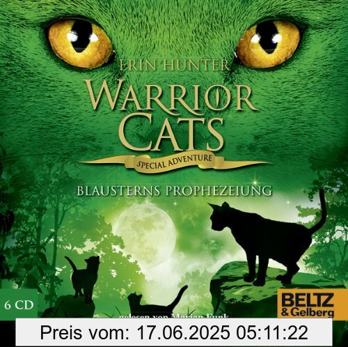 Binding : Audio CD, Edition : Deutsche Erstausgabe, Label : Beltz & Gelberg, Publisher : Beltz & Gelberg, NumberOfItems : 6, Format : Audiobook, medium : Audio CD, publicationDate : 2013-10-01, runningTime : 460 minutes, authors : Erin Hunter, translators : Klaus Weimann, narrators : Marian Funk, languages : german, ISBN : 3407811519