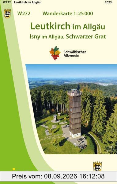 W272 Wanderkarte 1:25 000 Leutkirch im Allgäu: Isny im Allgäu, Schwarzer Grat