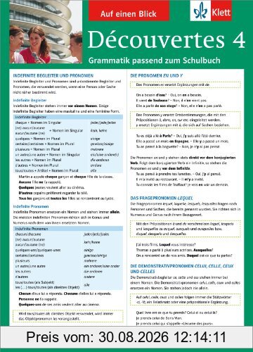 Découvertes 4 Grammatik passend zum Schulbuch