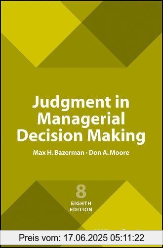 Binding : Taschenbuch, Edition : 8th, Label : John Wiley & Sons, Publisher : John Wiley & Sons, medium : Taschenbuch, numberOfPages : 288, publicationDate : 2017-04-11, authors : Bazerman, Max H., ISBN : 111942738X
