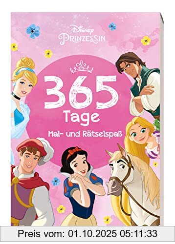 Disney Prinzessin: 365 Tage Mal- und Rätselspaß: Block mit Perforation