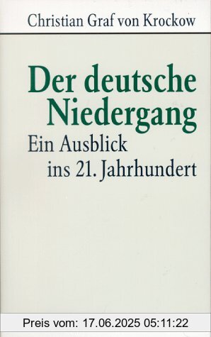 Binding : Gebundene Ausgabe, Edition : 2. Auflage, Label : Dva, Publisher : Dva, medium : Gebundene Ausgabe, numberOfPages : 238, publicationDate : 1998-01-01, authors : Krockow, Christian, Graf von, languages : german, ISBN : 3421051216