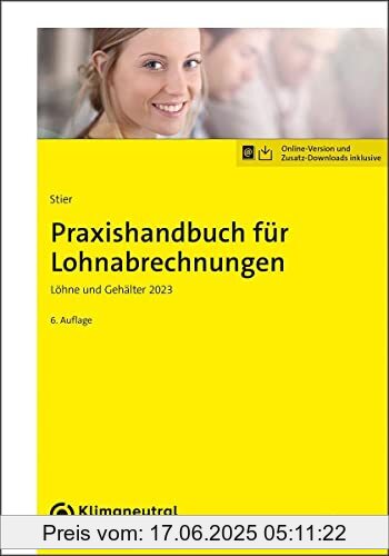 Binding : Taschenbuch, Edition : 6. aktualisierte Auflage. Online-Version und Zusatz-Downloads inklusive., Label : NWB Verlag, Publisher : NWB Verlag, medium : Taschenbuch, numberOfPages : 356, publicationDate : 2023-06-16, authors : Markus Stier, Sabine Schütt, ISBN : 3482671966
