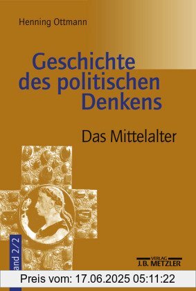 Binding : Taschenbuch, Label : Metzler, Publisher : Metzler, medium : Taschenbuch, numberOfPages : 339, publicationDate : 2004-10-01, authors : Henning Ottmann, languages : german, ISBN : 3476019217