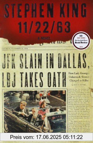 Binding : Gebundene Ausgabe, Edition : 1., Label : Scribner, Publisher : Scribner, NumberOfItems : 1, medium : Gebundene Ausgabe, numberOfPages : 864, publicationDate : 2011-11-08, releaseDate : 2011-11-08, authors : Stephen King, languages : english, ISBN : 1451627289