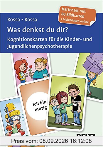 Was denkst du dir?: Kognitionskarten für die Kinder- und Jugendlichenpsychotherapie. Kartenset mit 60 Bildkarten. Mit Online-Material