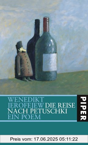 Binding : Gebundene Ausgabe, Edition : 1, Label : Piper, Publisher : Piper, medium : Gebundene Ausgabe, numberOfPages : 172, publicationDate : 2004-10-01, authors : Wenedikt Jerofejew, translators : Natascha Spitz, languages : german, ISBN : 3492046592