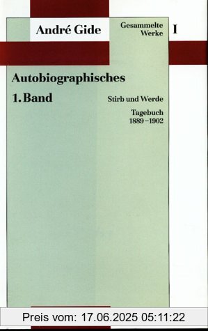 Binding : Gebundene Ausgabe, Label : Deutsche Verlags-Anstalt DVA, Publisher : Deutsche Verlags-Anstalt DVA, medium : Gebundene Ausgabe, numberOfPages : 595, publicationDate : 1989-10-01, authors : André Gide, translators : Johanna Borek, Maria Schäfer-Rümelin, languages : german, ISBN : 342106461X