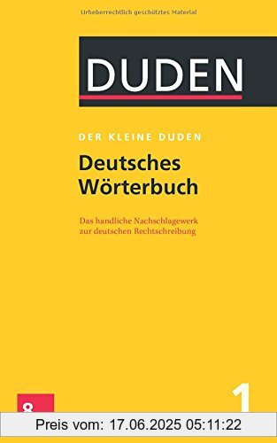 Binding : Gebundene Ausgabe, Edition : 8., vollst. überarb. u. aktual. Aufl., Label : Bibliographisches Institut, Publisher : Bibliographisches Institut, medium : Gebundene Ausgabe, numberOfPages : 504, publicationDate : 2014-08-13, authors : Dudenredaktion, languages : german, ISBN : 3411046686
