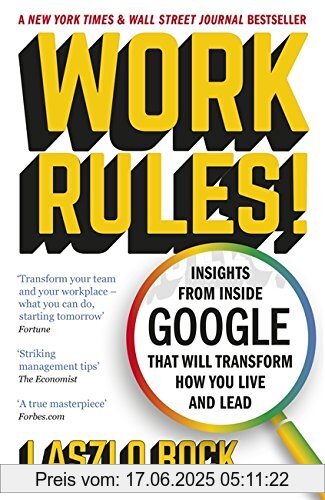 Binding : Taschenbuch, Edition : 01, Label : Hodder and Stoughton Ltd., Publisher : Hodder and Stoughton Ltd., medium : Taschenbuch, numberOfPages : 406, publicationDate : 2016-03-10, authors : Laszlo Bock, languages : english, ISBN : 1444792385