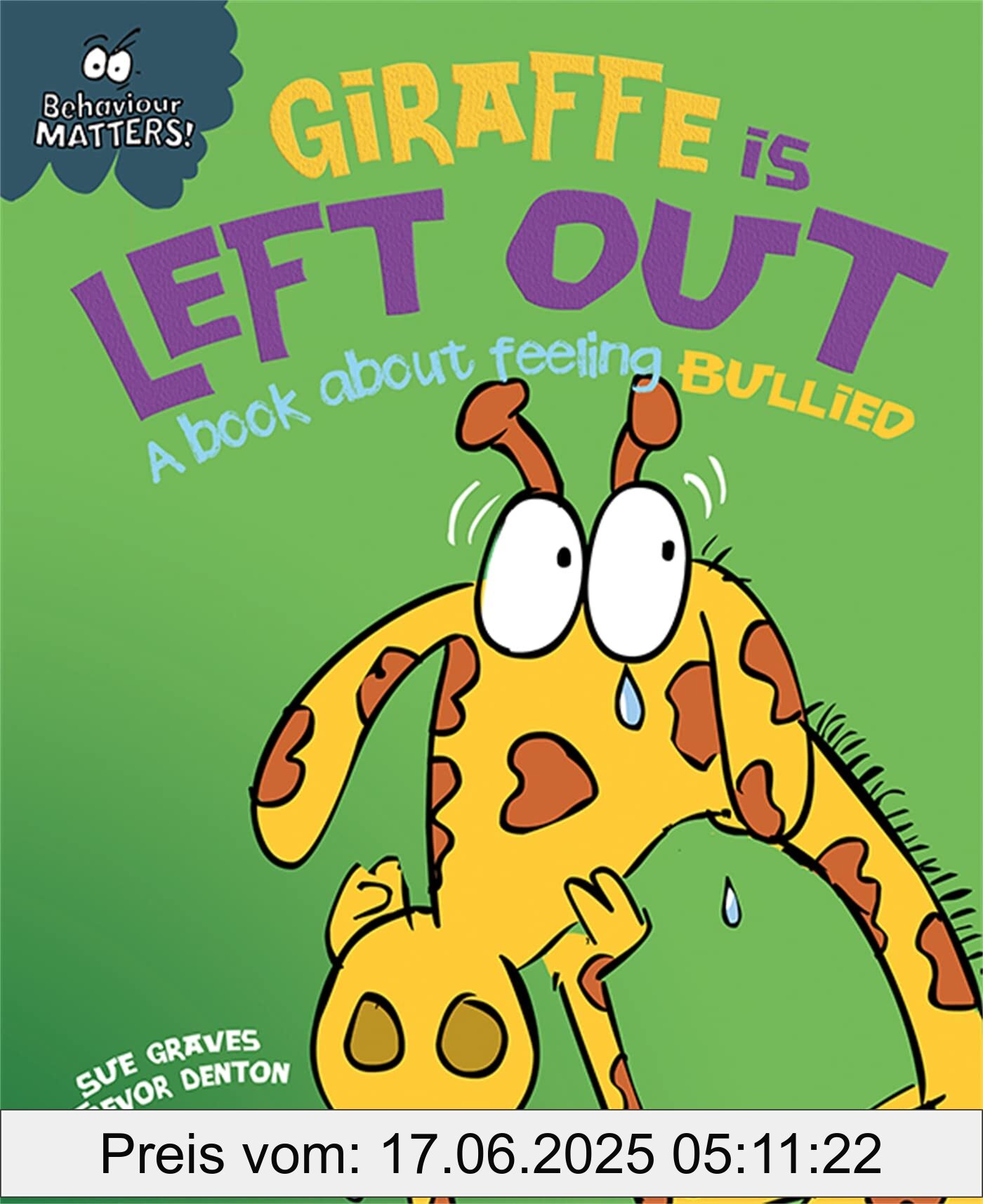 Brand : imusti, Binding : paperback, Edition : Illustrated, Label : Giraffe Is Left Out - A book about feeling bullied (Behaviour Matters), NumberOfItems : 1, PackageQuantity : 1, Format : illustrated, Feature : Hachette Kids Franklin Watts, medium : paperback, numberOfPages : 32, publicationDate : 2016-03-10, releaseDate : 2016-03-10, languages : english, ISBN : 144514719X