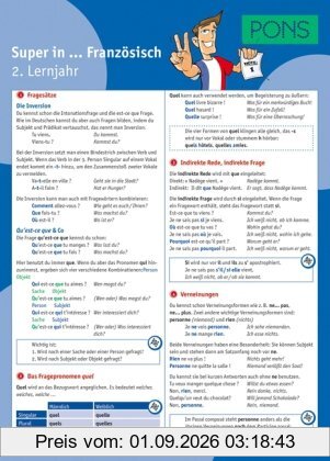 PONS Auf einem Blick Französisch 2. Lernjahr: Die kompakte Übersicht für das ganze Schuljahr