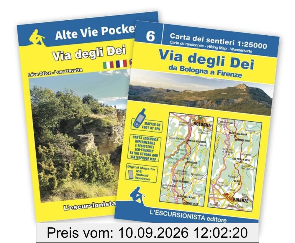 Via degli dei a piedi e in MTB carta 1:25.000. Con mini-guida: da Bologna a Firenze a piedi e in MTB. Ediz. integrale