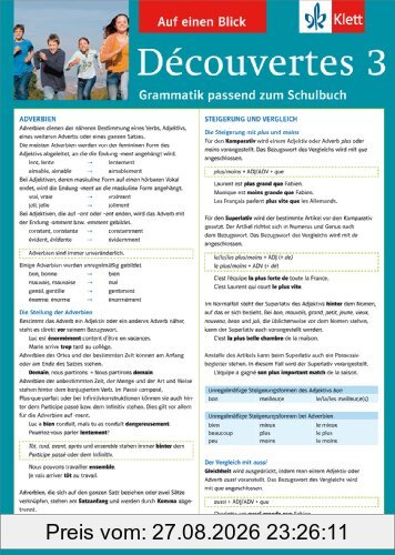 Découvertes 3 Grammatik passend zum Schulbuch